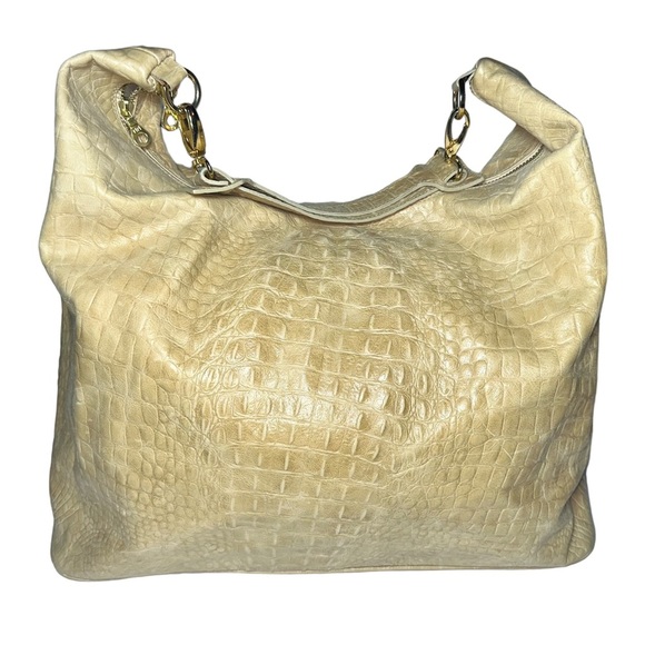 Terrida Vintage Croc Leather Tote Duffle Carry On Travel Bag Italy - Picture 3 of 13